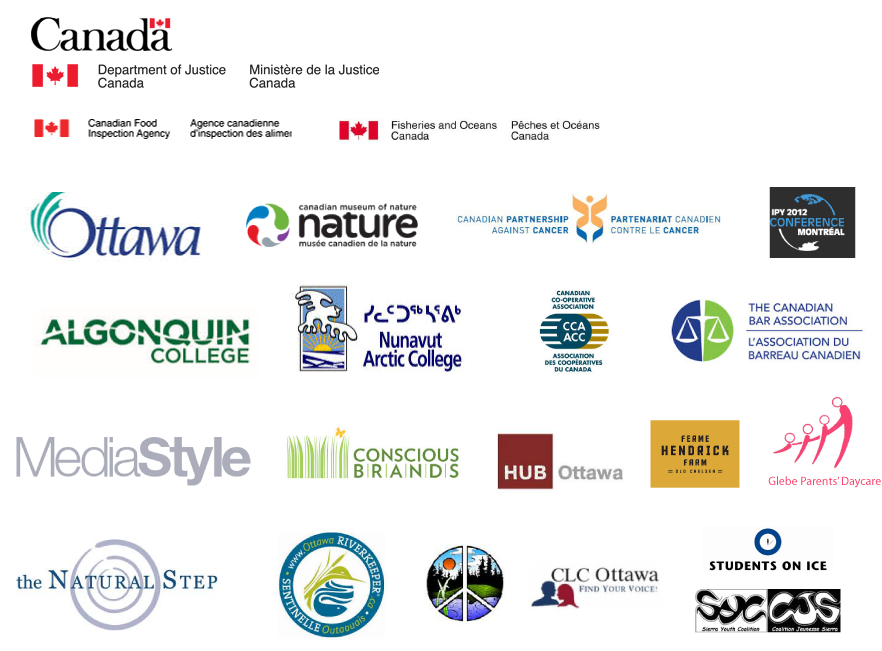 Government of Canada, City of Ottawa, canadian museum of nature, canadian partnership against cancer, algonquin college...